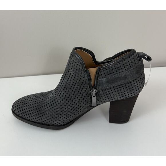 Franco Sarto Size 6 Dale 2 Dark Gray Perforated Heel Ankle Booties NWOT - Picture 10 of 16